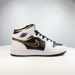 AIR JORDAN 1 MID GS 'WHITE GOLD'